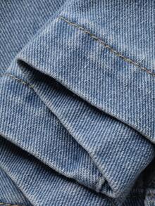 DAZY Waist-Cinching Slimming Elegant Commuter Maxi Denim Dress For Women - Light Wash - View 7