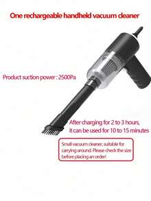 1 件强力手持式吸尘器，小型，无线，吸力强劲，适用于家庭、汽车和桌面清洁、园艺工具 - 黑色 - 查看 13