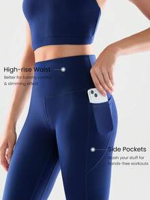 GLOWMODE 2件套 Powersculpt™ Flex Your Fit 吸汗速干凉爽运动文胸及24英寸紧身裤套装，交叉后背宽肩带设计，适合高强度运动、跑步训练，可拆卸胸垫，春夏款 - Dark Blue - 查看 5