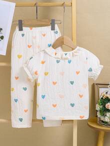 2pcs/Set Random Assorted Girls Toddler Pajama Sets - Multicolor - View 2