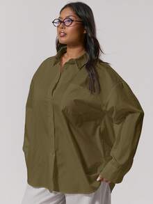 MUSERA Blusas de talla grande para primavera y verano, Pascua - Verde Oliva - Ver 1