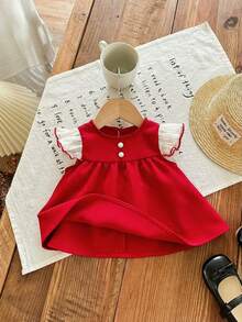 可爱红色蝴蝶结短袖上衣，夏季百搭，女宝宝款 - 彩色 - 查看 6