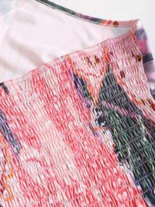 Sweetra Reversible Crochet Spaghetti Strap Sleeveless Printed Backless Tank Top, Suitable For Beach And Summer Vacation - White - View 5