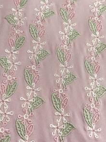 Yasmyna Bata larga y holgada con cuello en V bordado, estilo árabe de Oriente Medio, color rosa claro - Rosa - Ver 10