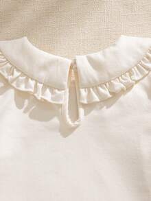 Souflis Souflis French Style Baby Girls' Elegant Long Sleeve Ruffle Collar Princess Blouse, Suitable For Vacation, Travel, Birthday Gift, Party, Spring/Autumn - Apricot - View 6