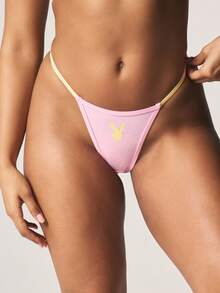 Missguided x Playboy Floral Print Thong Underwear Multi Pack With Contrast Trim And Minimal Coverage Lingerie Set For Women - Multicolor - View 4