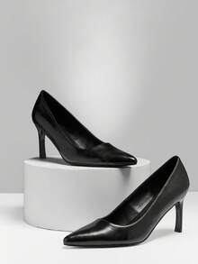 SHUZIA Women's Elegant Point Toe Classic Pumps - Black - View 1