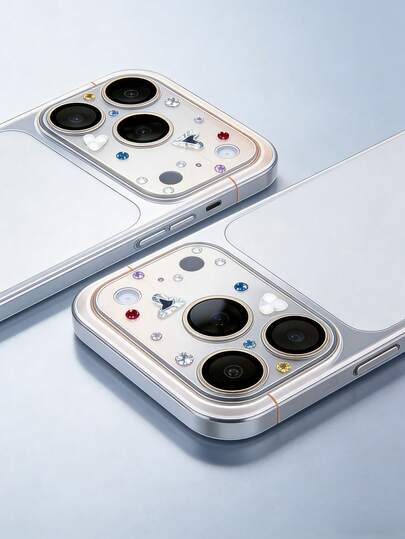 Zazumi El protector de lente de cámara IP totalmente cubierto con diamantes incrustados, película de lente de vidrio duro 9H, con recubrimiento AR+AF y decoración con cristal con forma de corazón, es una cubierta de lente transparente y resistente a los arañazos de alta definición adecuada para el IP17 Pro Max. Es el regalo de cumpleaños y vacaciones perfecto para amigos, familiares, usuarios de IP y aquellos que buscan un estilo de moda.
