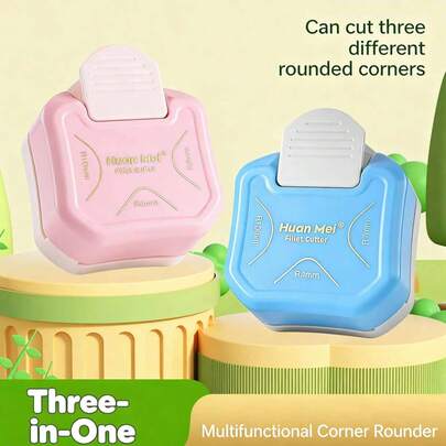 三合一圆边工具，R4多角度弧形切割倒角工具，名片封口膜，照片边缘倒角钳