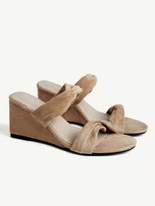 CUCCOO CHICEST Women's Fashionable Versatile Platform Sandals, Summer Elegant Shoes Wedding Shoes - Apricot - View 4