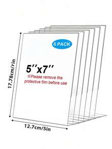 Acrylic Sign Holder 4x6 Inch, Clear Tabletop Menu Stand With Slant Back, Transparent File Table Display For Restaurant Wedding Office Retail, 6 Or 10-Pack For Parties Reception Fair Decoration - Multicolor - View 6