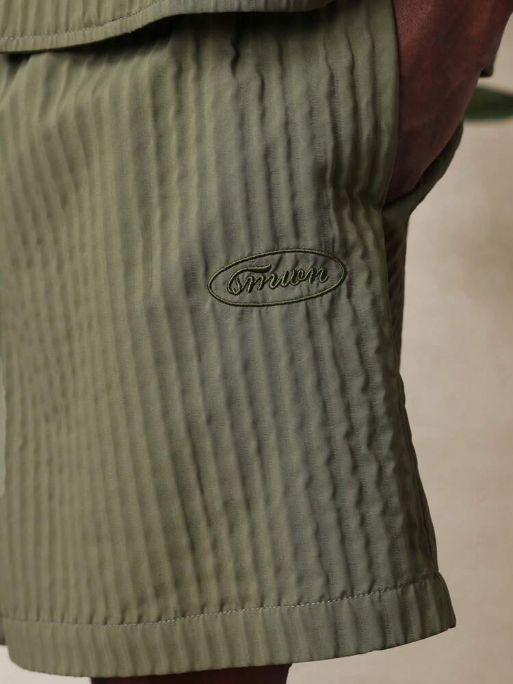 Textured Shirt And Shorts Co-Ord Set