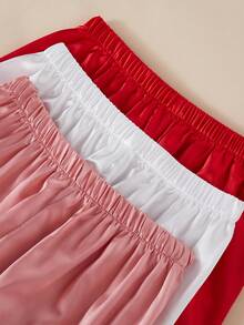 6pcs Solid Color Faux Silk Camisole & Pants Set - Multicolor - View 6
