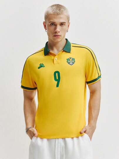 TOKVUE Men's Casual Patchwork Polo Shirt, Sporty Style