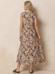 EMERY ROSE Vestido de verano largo casual para mujer con estampado floral vintage - Multicolor - Ver 2