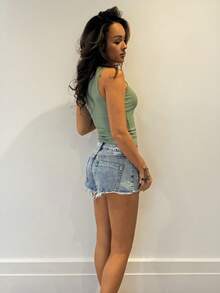 RebeccaVibe 性感针织吊带短款上衣，合身运动服 - 綠色 - 查看 2