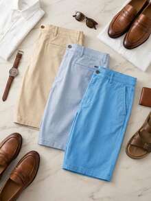 paquete de tres Bermudas lisas para hombre - paq92 - Ver 2