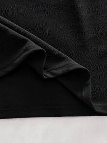 AXEPEAK 男士休闲撞色条纹短袖T恤 - 黑色 - 查看 6