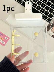 Mini 3-Ring Macaron Binder Cover, Dual Snap DIY Organizer Album, Fits 3-Inch Postcards, Kpop Idol Cards, School & Office Supplies, Photo Album, Durable Loose Leaf Notebook Cover, Planner & Note Taking - Multicolor - View 7