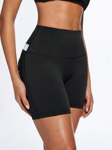 Eassivo Eassivo Women's High Waist Contrast Color Casual Versatile Daily Wear & Sports Shorts - Black - View 6