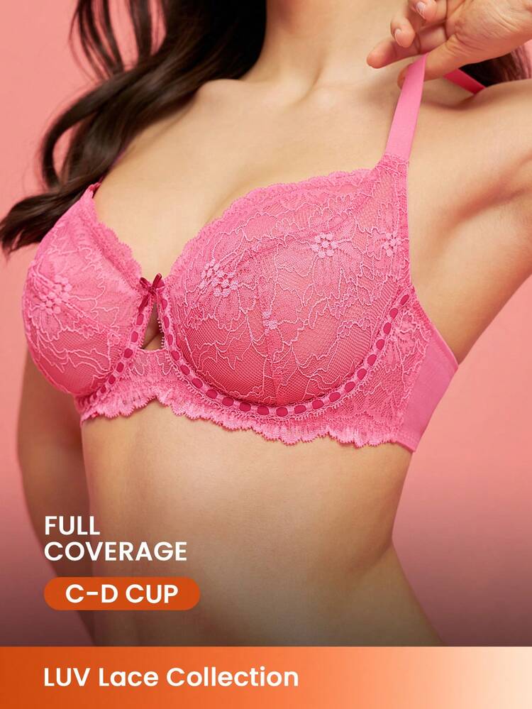 Full Coverage Unlined Lace Bra