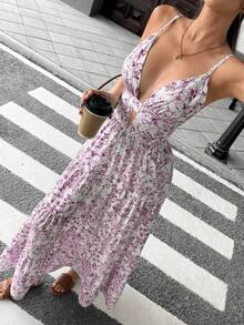 Pariaura 女士吊带拼接宽松下摆长款休闲度假连衣裙 - 彩色 - 查看 6