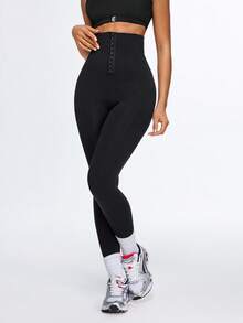 Eassivo Eassivo Women's Casual High Waist Slimming Shaping Leggings - Black - View 1