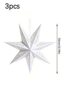 3个纸灯笼灯罩（不含灯泡），纸星星灯笼 - 镂空设计，35/45厘米镂空吊坠，派对装饰，节日家居装饰，不含灯泡，可悬挂的季节性装饰，室内外家居装饰房间装饰。 - 彩色 - 查看 5