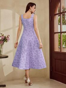 Vintamour Đầm nữ cổ điển thanh lịch họa tiết hoa jacquard, đầm công sở thường ngày, trang phục mùa hè cho nữ, đầm dạ hội cho nữ, trang phục mùa xuân cho nữ, đầm lễ Phục sinh cho nữ, trang phục đi nghỉ mát cho nữ, đầm mùa xuân cho nữ, trang phục dự tiệc cưới cho nữ, quần áo mùa hè cho nữ, đầm dạ hội cho nữ, đầm cho nữ, đầm mùa hè cho nữ, đầm sinh nhật thanh lịch cho nữ, đầm chống nắng cho nữ, đầm tốt nghiệp, đầm mùa xuân. - Màu tím hoa cà - Xem 5