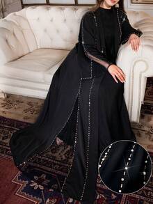 Layrah 手工镶钻黑色长袍 - 黑色 - 查看 5