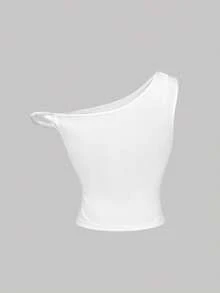 SHEIN MOD 3pcs Women's Summer Vacation Casual Asymmetrical Shoulder Tops - Multicolor - View 7