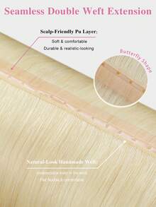 Double Invisible Glueless Remy Butterfly Weft Hair With Micro Beads Double PU Weft Hair Extensions Seamless Invisible Beaded Weft Extensions - S60 - View 8