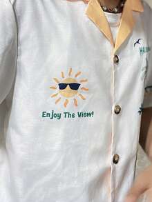 Ngobest Haus Ngobest Haus 2025 春夏男士热带棕榈树图案时尚短袖衬衫 - 彩色 - 查看 6