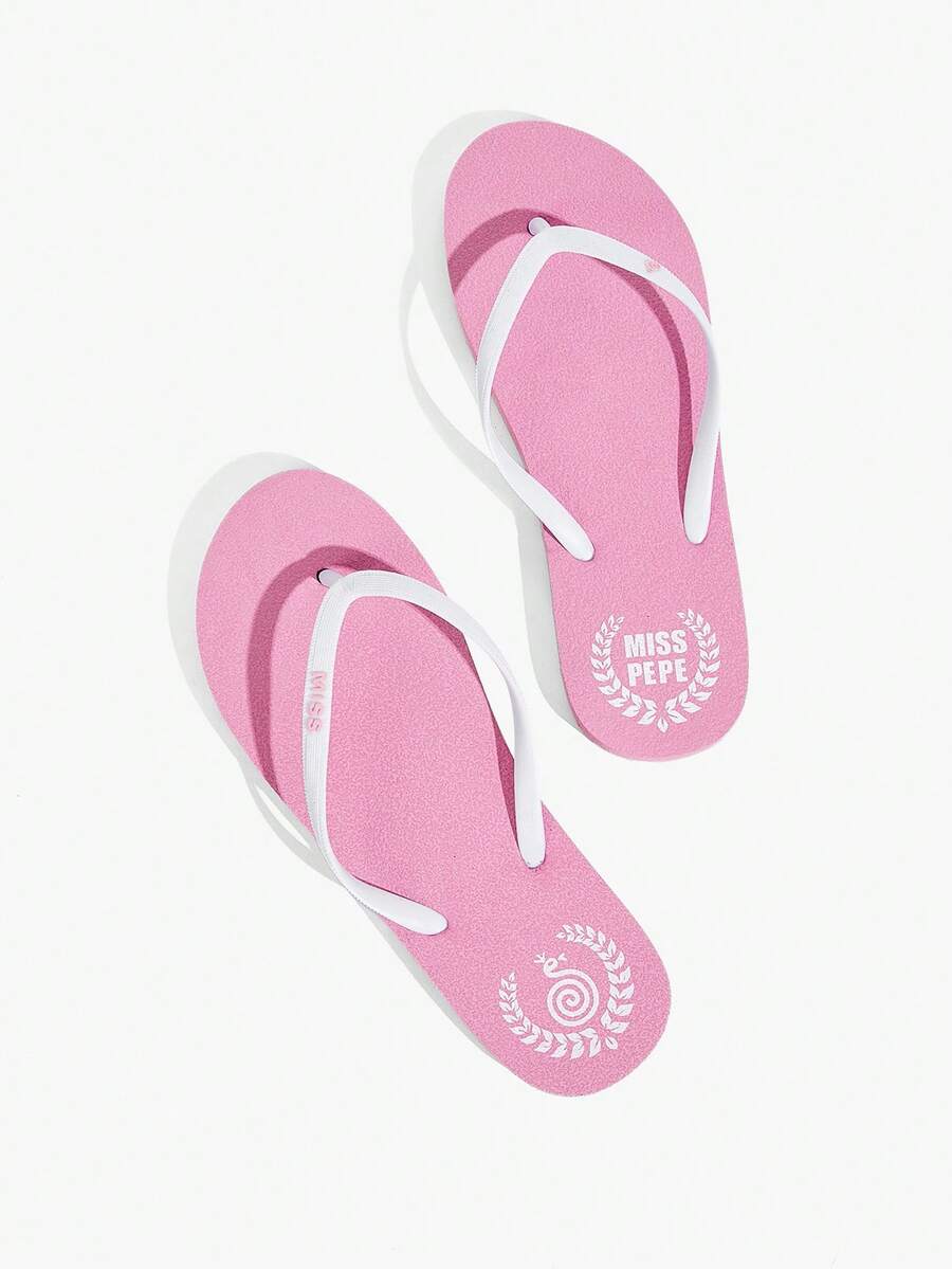Grefit Women's Casual Flat Flip Flops - Pink - View 1
