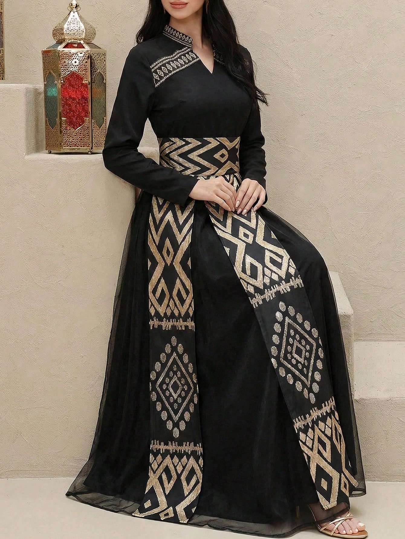 Al Najma رمضان فستان كفتان تركي مطبوع للنساء، فستا...