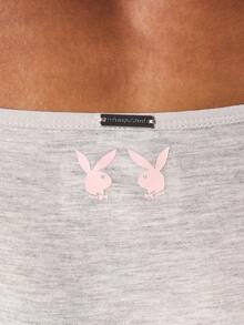 Missguided x Playboy 撞色滚边丁字裤，饰有精美细节，舒适日常内衣 - 彩色 - 查看 5