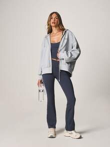 MISSGUIDED High Rise Flared Bootcut Sports Leggings With Wide Leg Opening And Fitted Waistband For Yoga Training - Blue - View 5