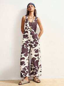 Bohemela 女士印花休闲牛仔背带裤 - 彩色 - 查看 7