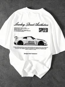 Glimmora Men's Casual Printed Round Neck Short Sleeve T-Shirt - White - View 3