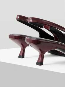 Mnmlis Damen Rückenfreie, bequeme Spitzschuh-Pumps mit 4,5cm Absatz, Berufsanzug passende Damenschuhe in Weinrot - Bordeaux - Übersicht 4