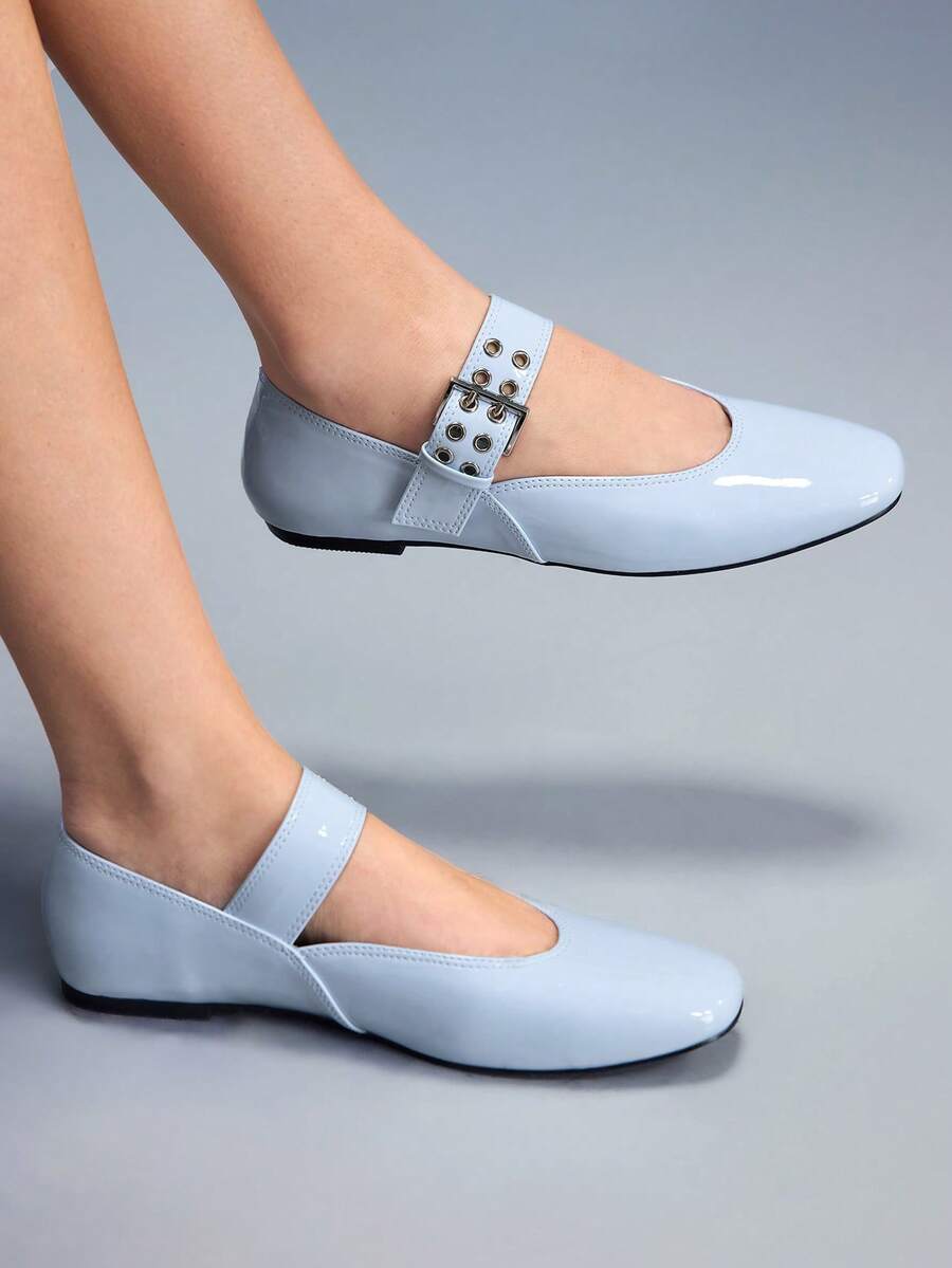CUCCOO GRLICON Round Toe Comfortable Pink Bow Fashionable And Elegant Women's Flat Shoes Spring Shoes Spring Break Easter Valentine's Day - Dusty Blue - View 1