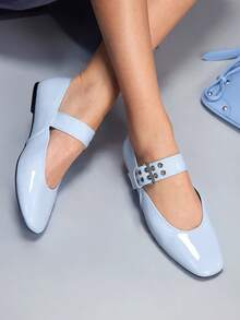 CUCCOO GRLICON Round Toe Comfortable Pink Bow Fashionable And Elegant Women's Flat Shoes Spring Shoes Spring Break Easter Valentine's Day - Dusty Blue - View 2