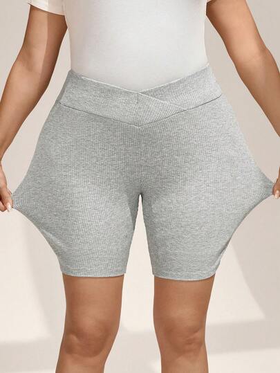 Comfylo 3pcs/Set Plus Size Black, Gray, White Casual Leggings/Shorts, Summer Clothing Plus Size Women'S Summer Three-Piece Irregular High-Waist Base Pants In Black Gray And White For Cycling Base Shorts For Casual Summer Fashion And Leisure Wear For Ladies Base Pants 3pcs/Set Plus Size Women Black & White & Gray Leggings Elegant Versatile Casual High-Waisted Basic Everyday Casual Sport Cycling Leggings Shorts Wear Pants For Summer Summer Outfits For Women Plus Size Women Clothes Women Summer Clothes Leggings