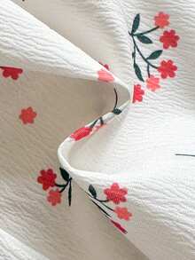 Vintaside Kids 2pcs/Set Baby Girl Casual Cute Bow Sleeveless Top And Pants Set - Red - View 6