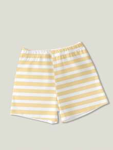 SHEIN Playful Pals Bộ 3 quần short cho bé gái, gồm quần sọc, quần màu trơn và quần in hình trái tim, thích hợp mặc ngoài trời vào mùa hè. - Nhiều màu - Xem 3
