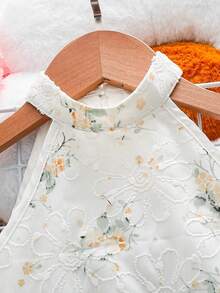 Emery Rose Kids Emery Rose Kids 小女孩無袖碎花休閒雪紡洋裝 白色小女孩夏日吊頸背心洋裝 Daisy Girls 主日洋裝 - 白色 - 查看 7