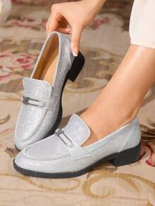 CUCCOO TILAWA Women Loafers Shoes - Silver - View 1