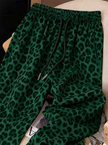 Resyla Y2K Retro American Fashion Street Chic Leopard Print Women Sweatpants - Dark Green - View 3