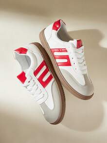 CUCCOO EASI Women's Casual Sneakers - Red and White - View 5