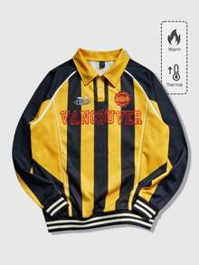 ROMWE MEN Prep Áo nỉ chui đầu nam kiểu dáng thường ngày, áo nỉ thể thao phong cách sinh viên, thích hợp cho mùa Thu/Đông. - Nhiều màu - Xem 4